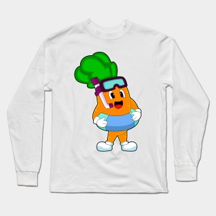 Carrot Swimming Lifebuoy Long Sleeve T-Shirt